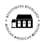 Stoutsburg Sourland African American Museum logo featuring a historic building silhouette with circular text.
