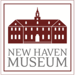 New Haven Museum logo featuring a stylized historic building in maroon and white. Suitable for cultural and educational themes.