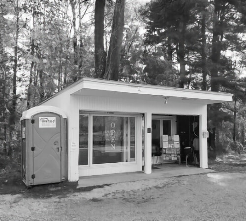 Gropius-designed garage (now the visitor center)