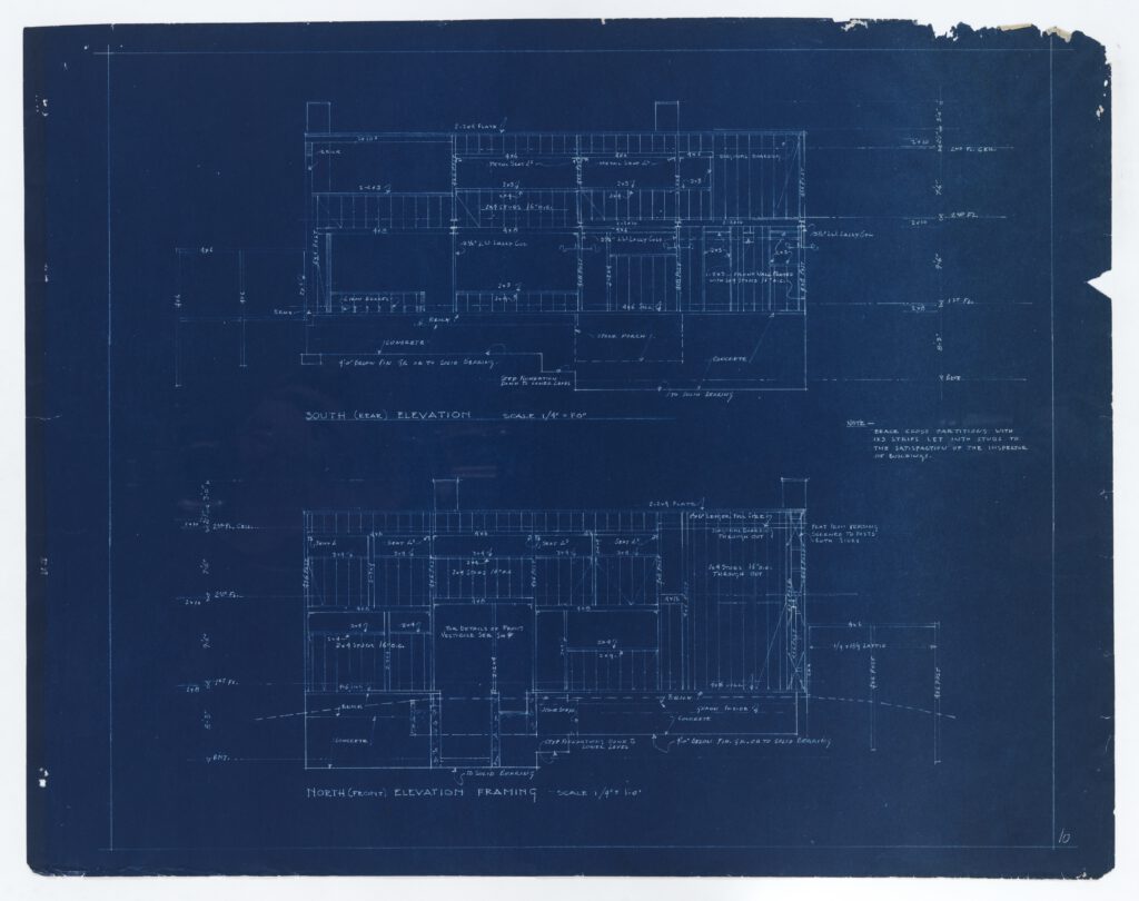 Blueprints for Gropius House.