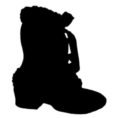 A black shoe silhouette of a carriage boot.