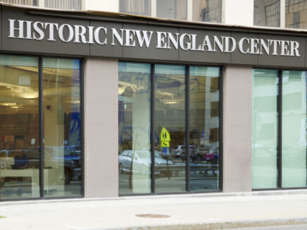 Exterior shot of The Historic New England Center showing gallery space inside