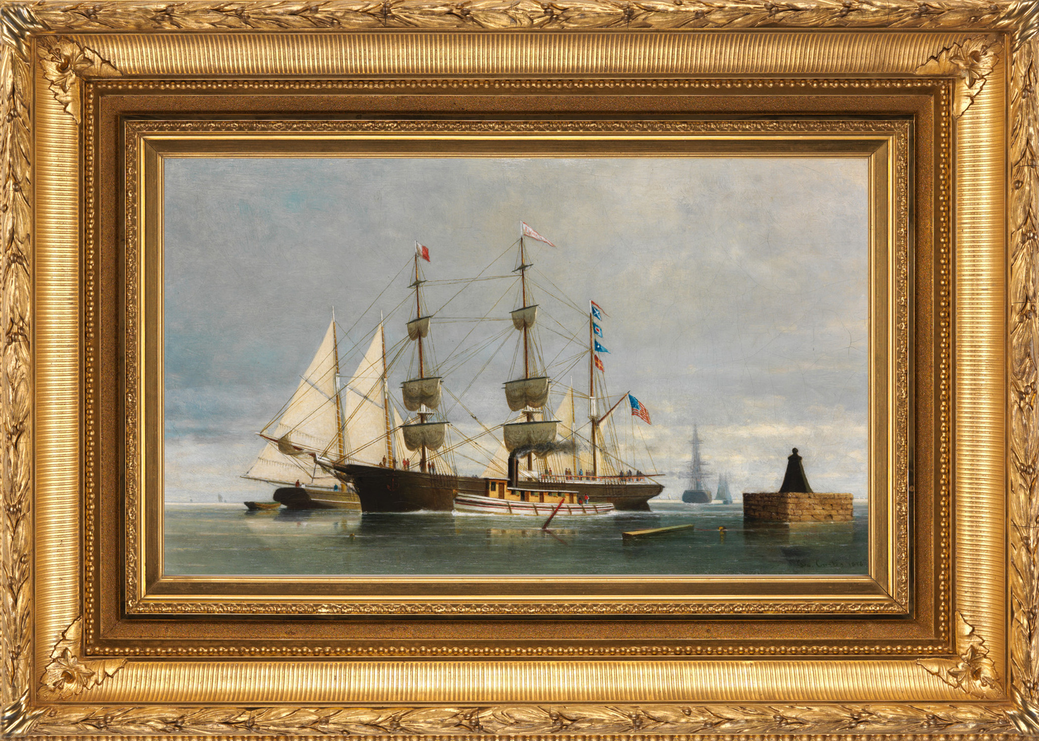 Painting by George Curtis. Off Nix's Mate.