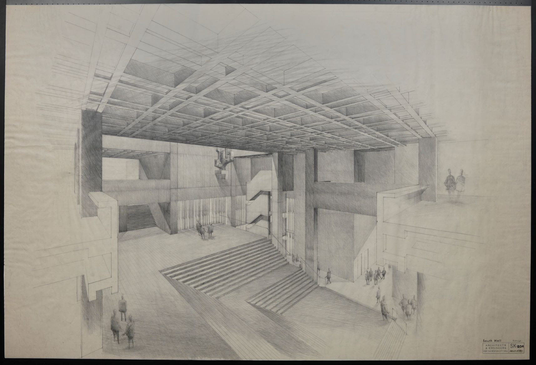 Boston City Hall architectural drawing