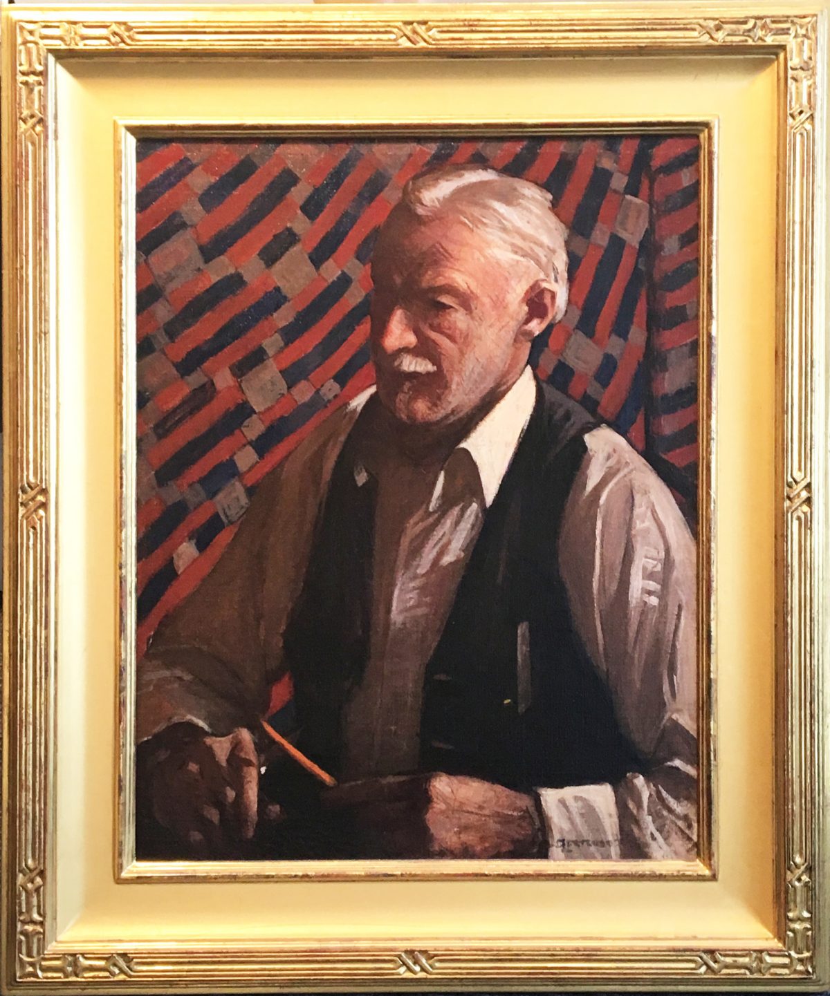 Man Whittling painting