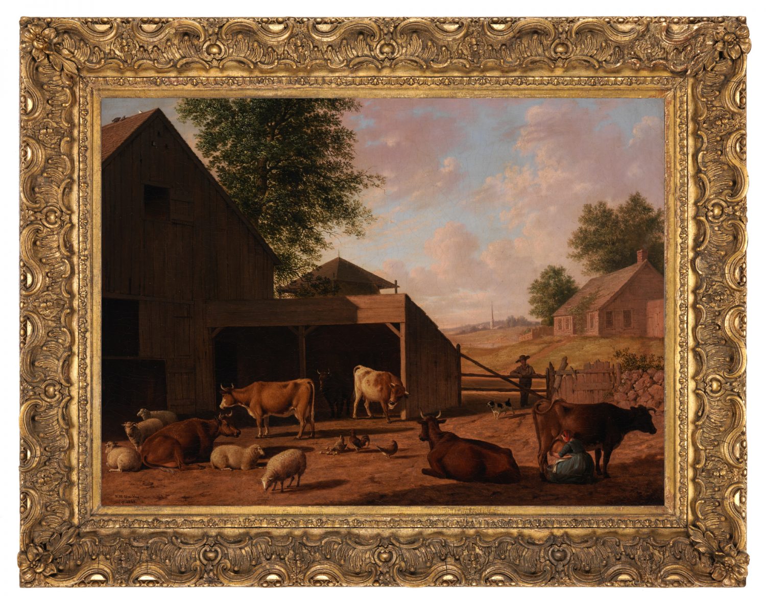 Hinckley painting, Barnyard Scene