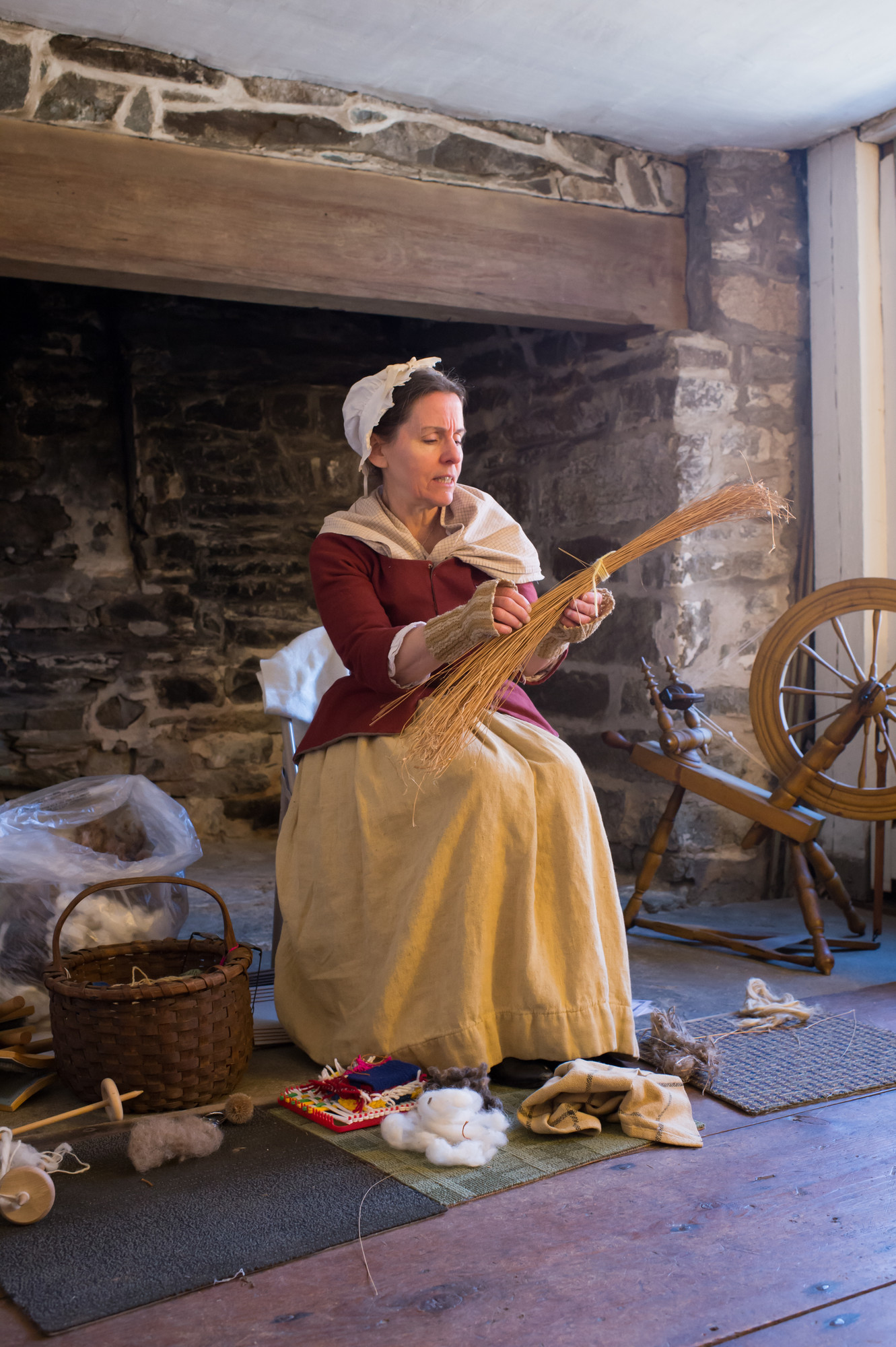 Woman in colonial garb