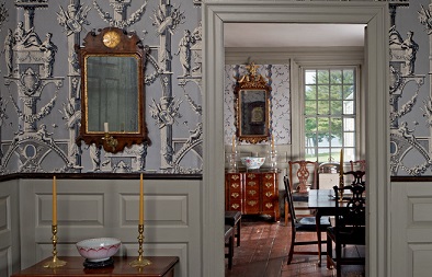 View of Bowman House dining room from the entry hall