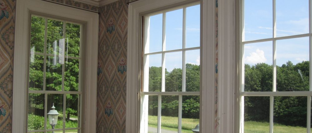 Interior Storm Windows Installed in East Parlor of Lyman Estate