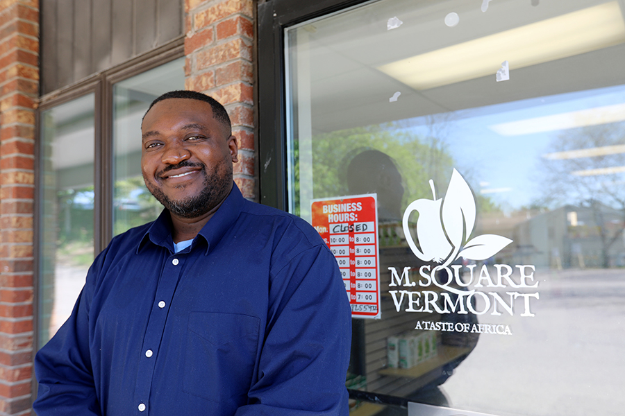 Muyisa Mutume, owner of M. Square Vermont, Winooski