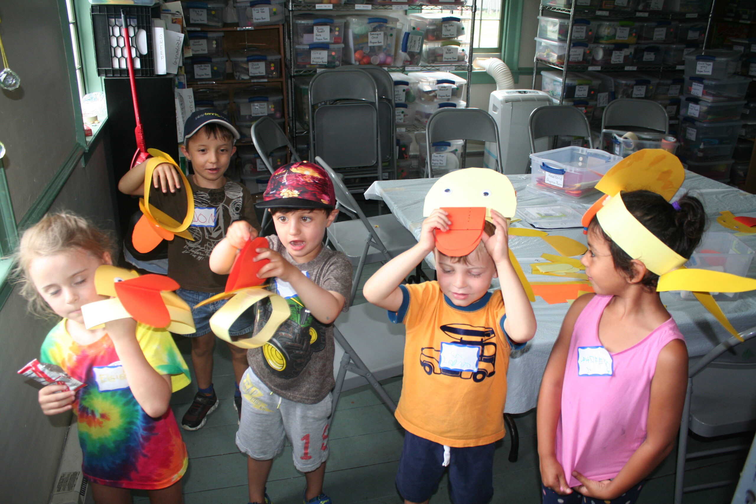 small children in homemade duck masks