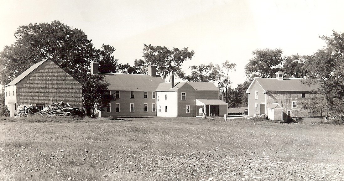 Black and white photograph of Cogswell's Grant house and barn system