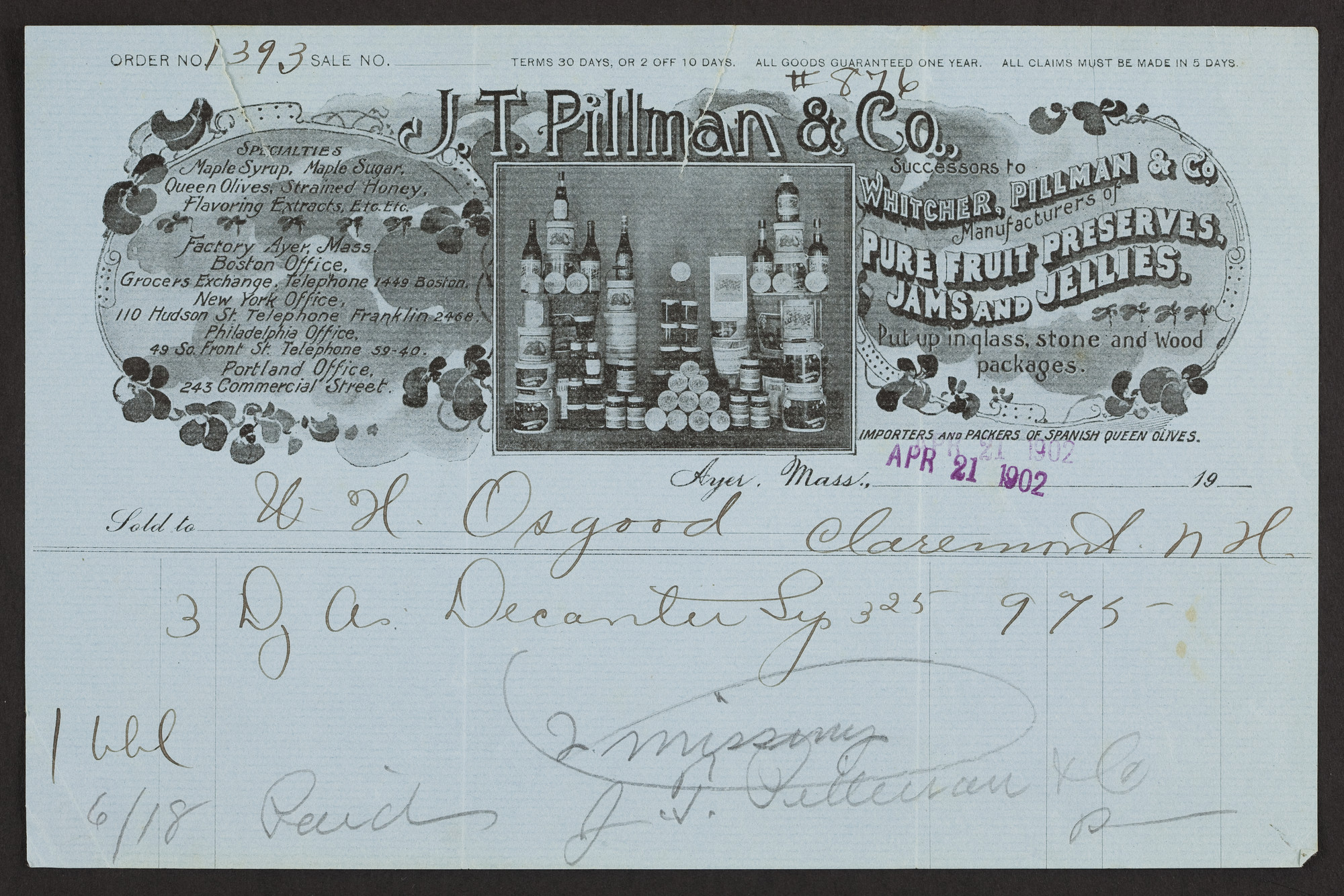 "Terms-Cash" Ninteenth-century Billheads