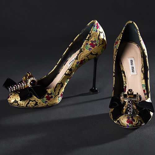 A photo of Miu Miu Brocade Pumps