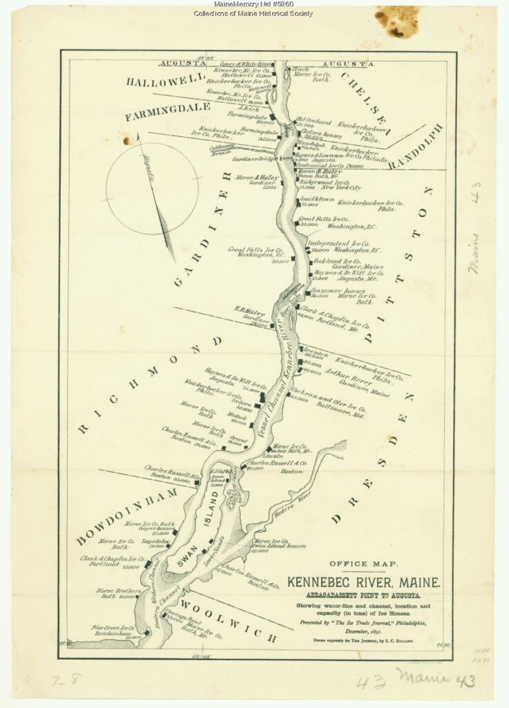 Map of Kennebec River, Maine.