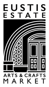 Eustis Estate Arts & Crafts Market logo with arch and intricate door design, evoking elegant architectural style.