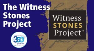 The Witness Stones Project logo, Wallingford 350th Jubilee celebration theme, promoting historical remembrance.