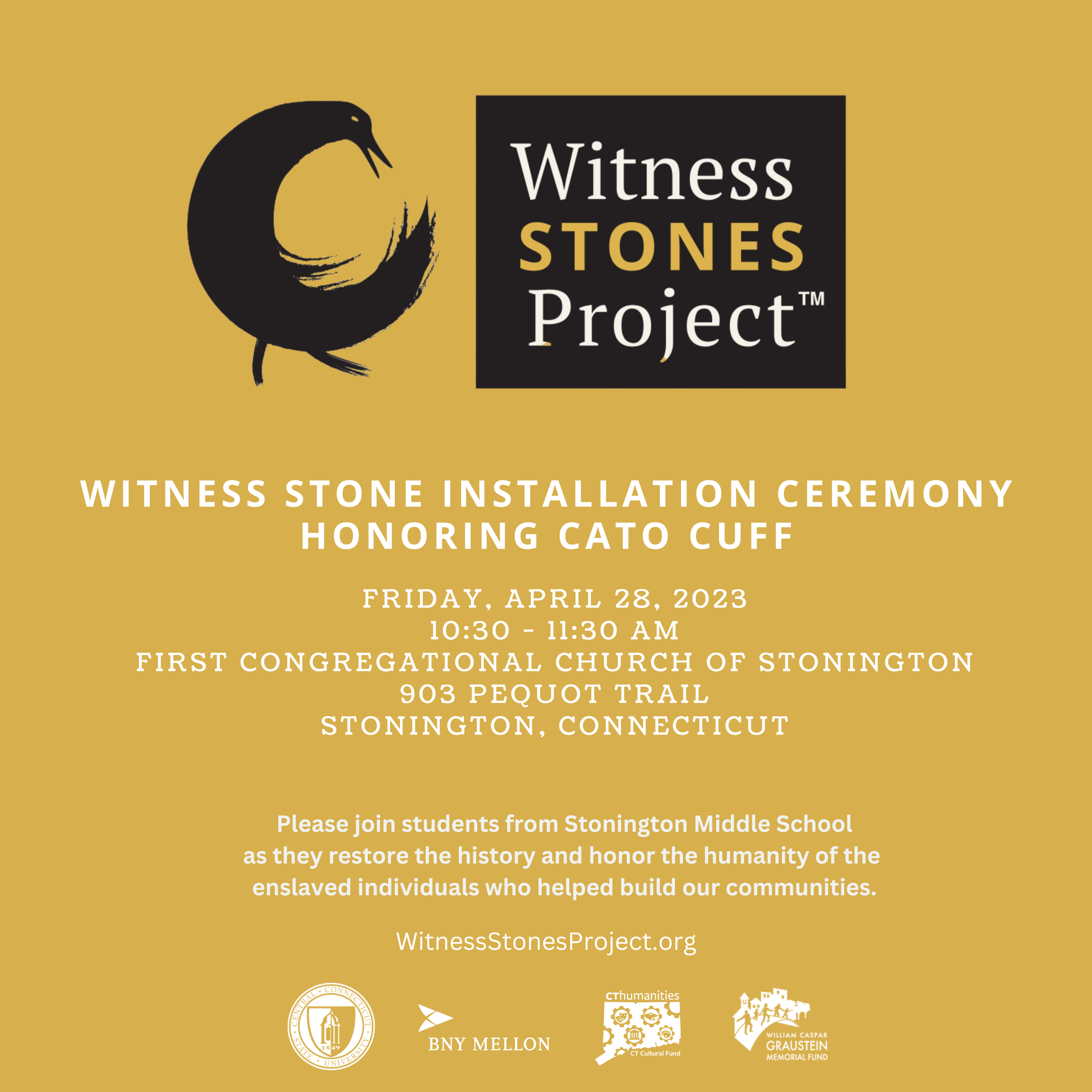 Witness Stone Installation Ceremony in Stonington, Connecticut