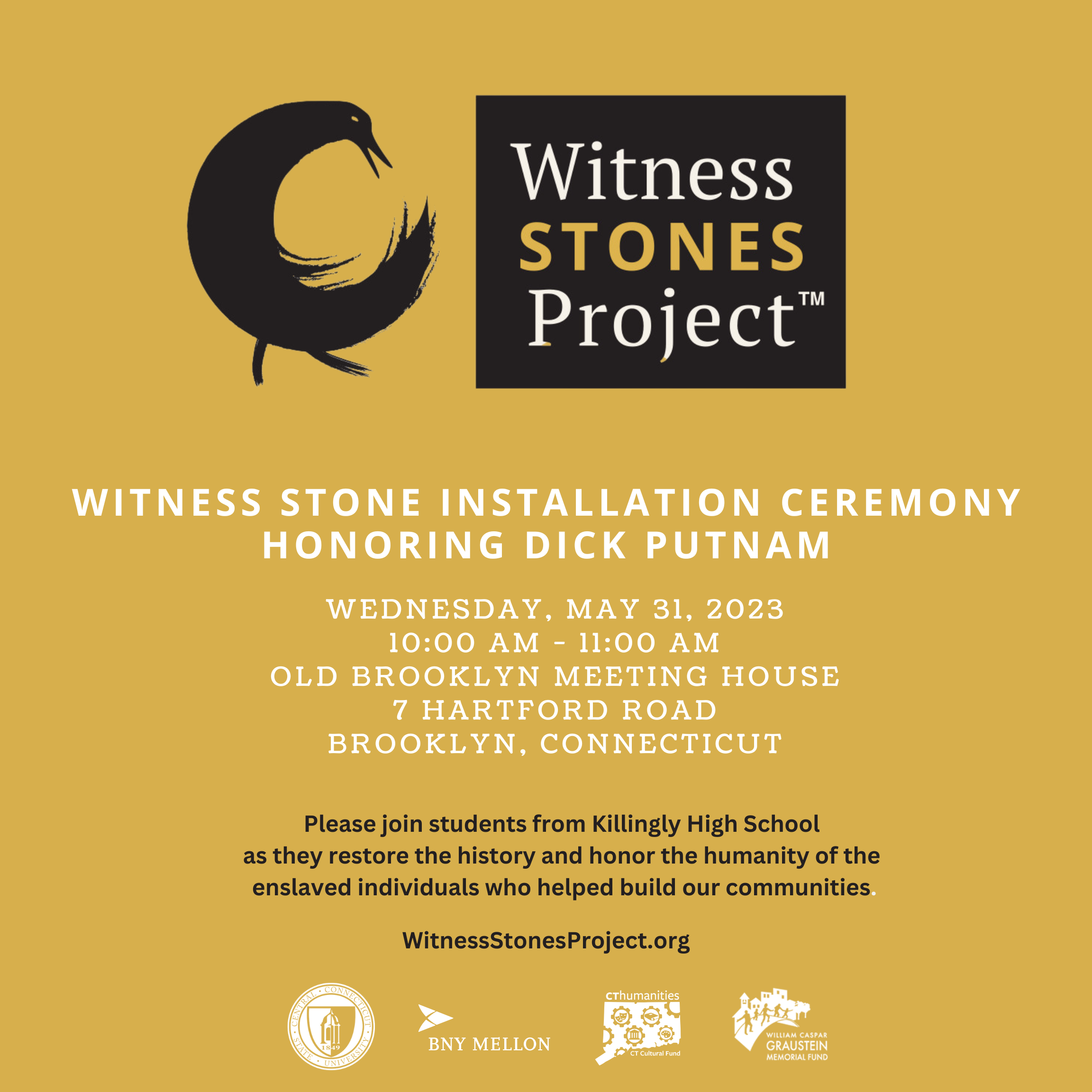 Witness Stone Installation Ceremony in Brooklyn, Connecticut