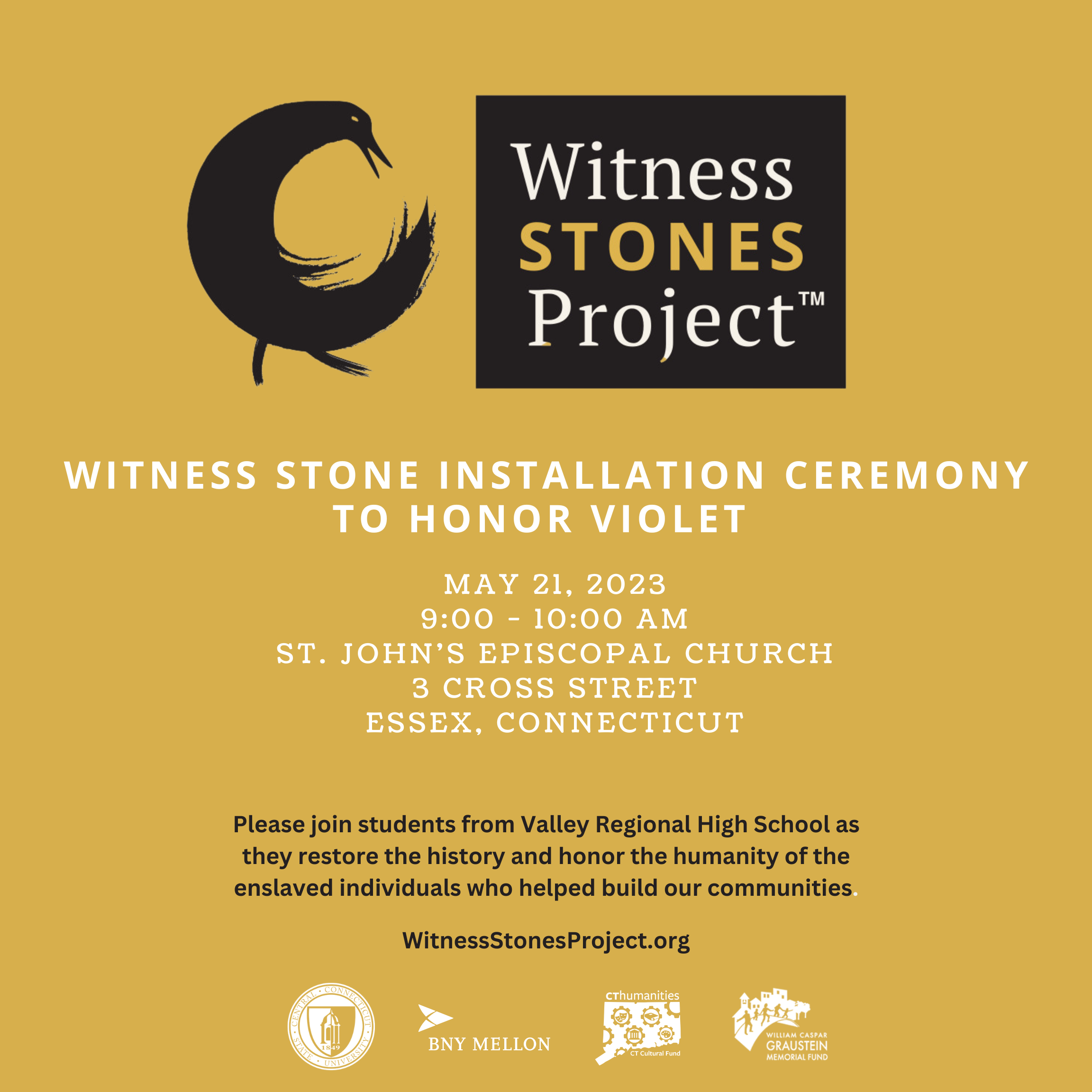 Witness Stone Installation Ceremony in Essex, Connecticut