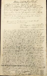 Historical handwritten document of a letter for emancipation of a servant named Candace, dated January 1793.