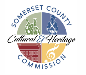 Somerset County Cultural & Heritage Commission logo featuring art, history, and music symbols in four quadrants.