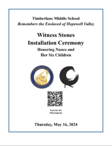 Witness Stones Installation Ceremony at Timberlane Middle School, honoring Nance and her children, May 16, 2024.