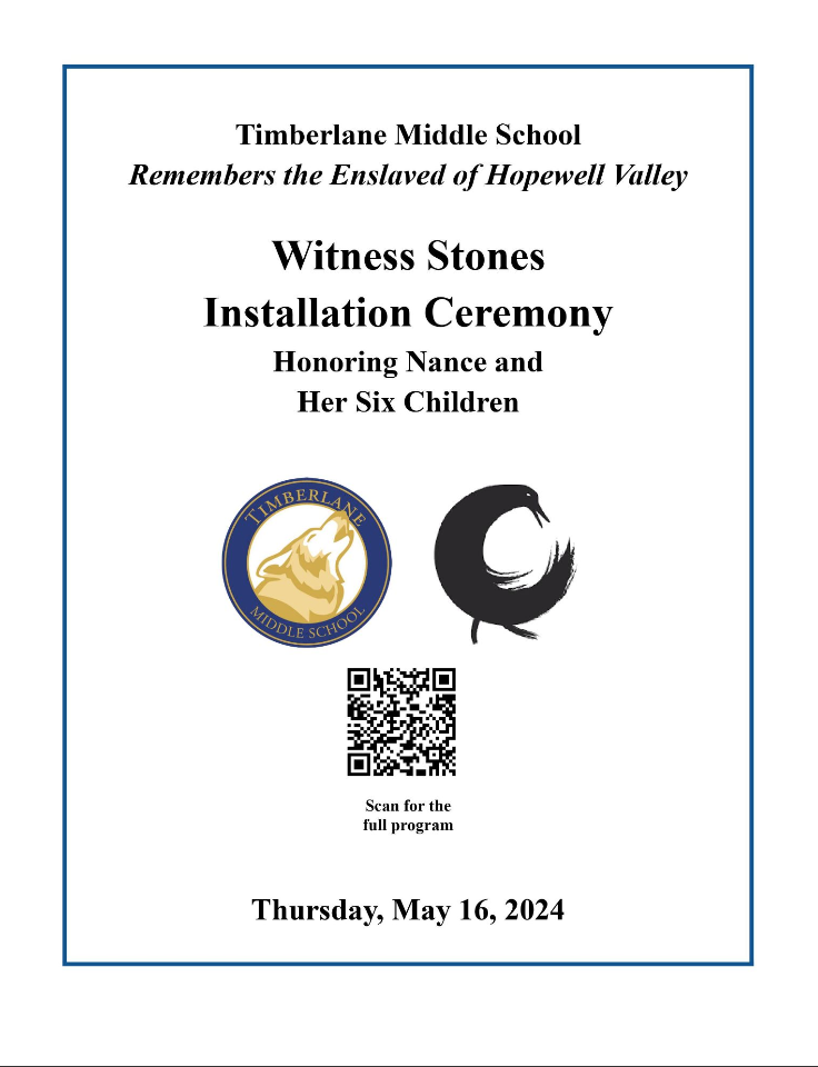 Timberlane Middle School Remembers the Enslaved of Hopewell Valley