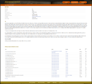 Profile of Jin Cole, detailing life, enslavement, and historical records from the African Americans in the Record database.