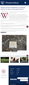 Witness Stones Installation Ceremony at St. James Episcopal Church by Wooster School 8th Grade, Danbury, CT.