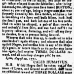 Historical 1771 runaway slave advertisement seeking Boston, a 25-year-old enslaved man from Waterbury.