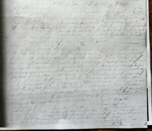 Handwritten historical document with faded text on aged paper. Contains personal and legal notations from the 1700s.