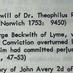 Historical records: Negro boy Bristo in Norwich, 1753; Bristo of Lyme, case overturned, 1756. Conviction-related notes.