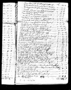 Antique document with handwritten financial records and calculations, showcasing historical accounting practices.