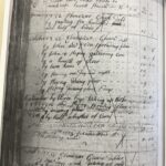 Old handwritten ledger page with entries from the 1700s, detailing transactions and labor records.