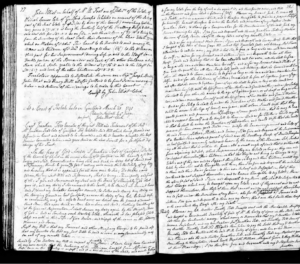 Historic handwritten document, detailing legal or personal narratives, dated 1791 and originating from Guilford.
