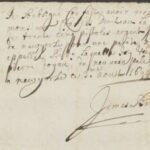 Handwritten 1661 French document with signature, showcasing old-style cursive on aged paper.