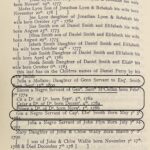 Page from Woodstock Vital Records listing births from the 18th century, including children and servants.