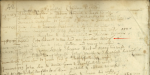 Handwritten 18th-century birth records page with highlighted entry for Jonathan Ashley.