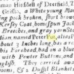 Historic newspaper listing describing individuals and clothing details. Includes names, descriptions, and attire specifics.