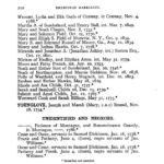 Page from Deerfield Marriages listing couples and dates, including identified and unidentified individuals.