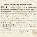 Historic 1825 slavery emancipation document releasing individual from servitude in New Haven, Connecticut.