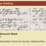 Handwritten entries from Daniel Buck Account Book, 1807-1812, courtesy of Wethersfield Historical Society.