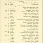 Scan of First Church baptism records listing children and their parents from 1750 to 1752, showcasing historical data.