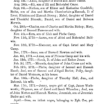 Historical record of births and family names listed from July 22 to June 24 in Durham's history.