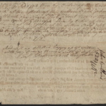 Historical handwritten document from 1774 with faded text, showcasing vintage script and notations.