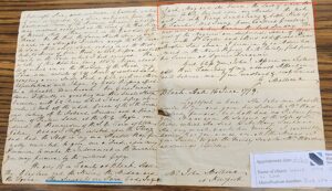 1779 handwritten letter with personal anecdotes and transactions, authored by G. Ballbone, addressed to John, date 3/21/23.