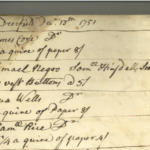 Historic handwritten ledger page from Deerfield, dated December 13th, 1751, listing transactions.