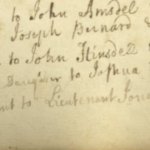 Vintage 1741 baptism record with handwritten entries, listing names and dates.