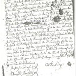 Historic document from 18th century containing handwritten legal text, mentions a transaction involving a person.